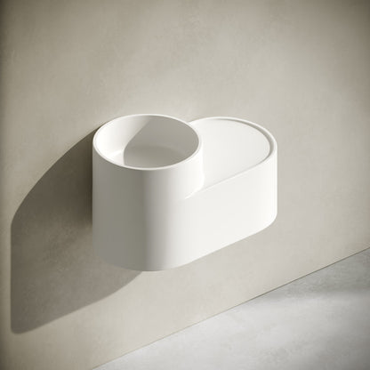 Monaco 20" Solid Surface Oval Wall-Mounted Sink In Matte White