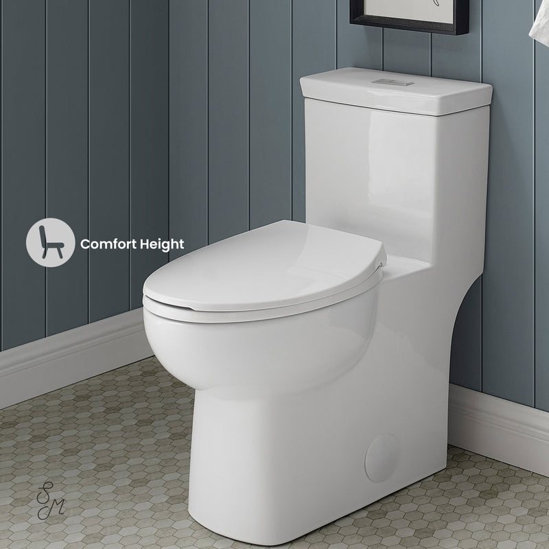 Classe One-Piece 12" Rough-in 1.1/1.6 GPF Dual Top Flush Elongated Toilet in Glossy White