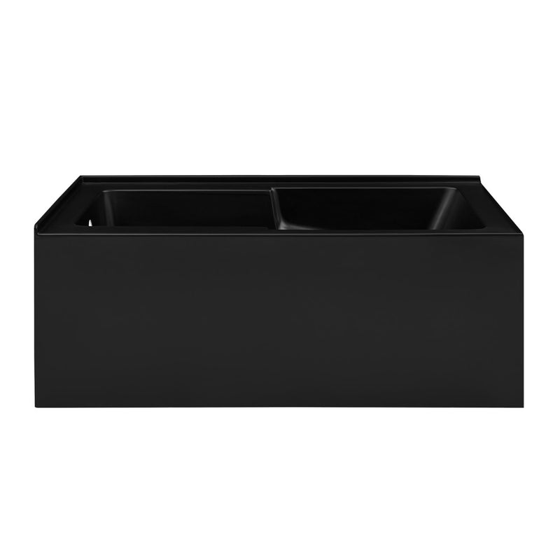 Claire 60 x 32 Left Drain Soaking Alcove Corner Apron Bathtub in Matte Black