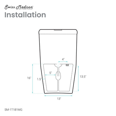 Dreux One Piece Elongated Dual Flush Toilet in Matte Gray 0.95/1.26 GPF