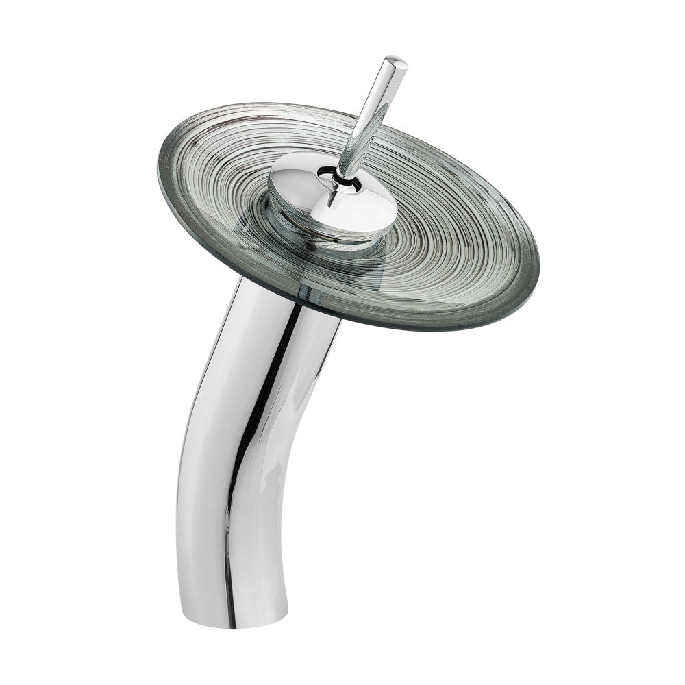 Cascade 16.5 Glass Vessel Sink with Faucet, Smoky Gray