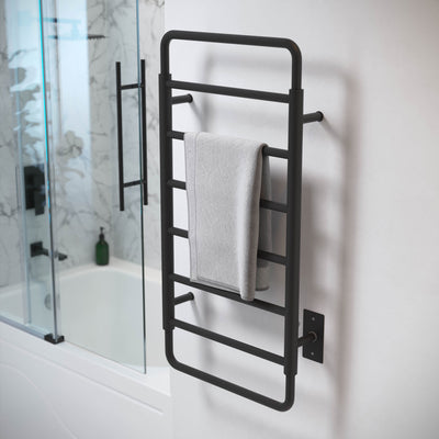 Ivy 8-Bar Electric Towel Warmer in Matte Black