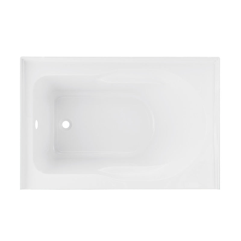 Ivy 54 x 30 Skirted Left Drain Soaking Alcove Bathtub in Glossy White with Integrated Armrest