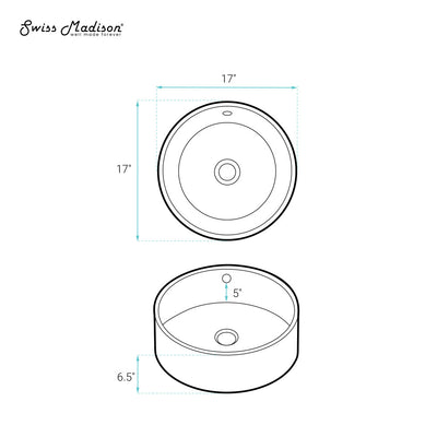 Monaco 16.5” Round Vessel Sink in Matte Black