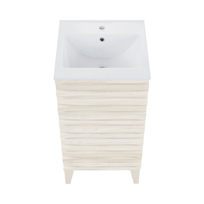 Cascade 18" Freestanding Bathroom Vanity in White Oak with Sink Top