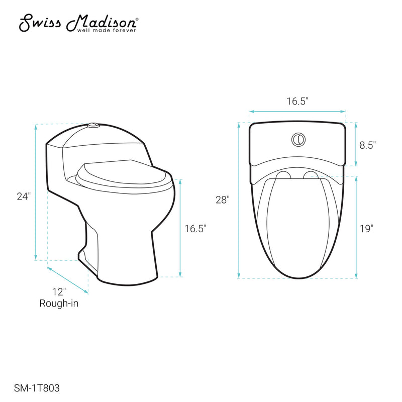 Chateau One-Piece Elongated Toilet Dual-Flush 1.1/1.6 gpf