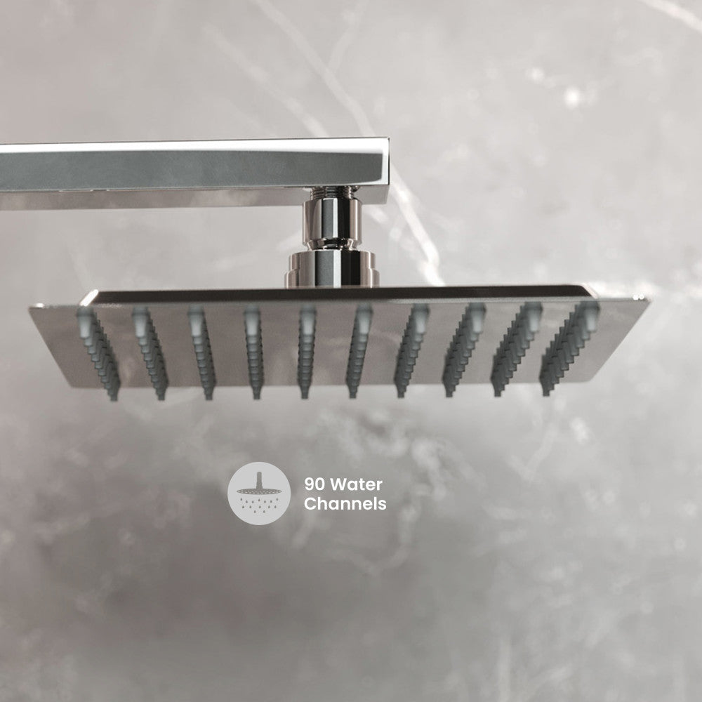 Concorde Single-Handle 1 Spray 8" Wall Mounted Fixed Shower Head in Chrome (Valve Included)