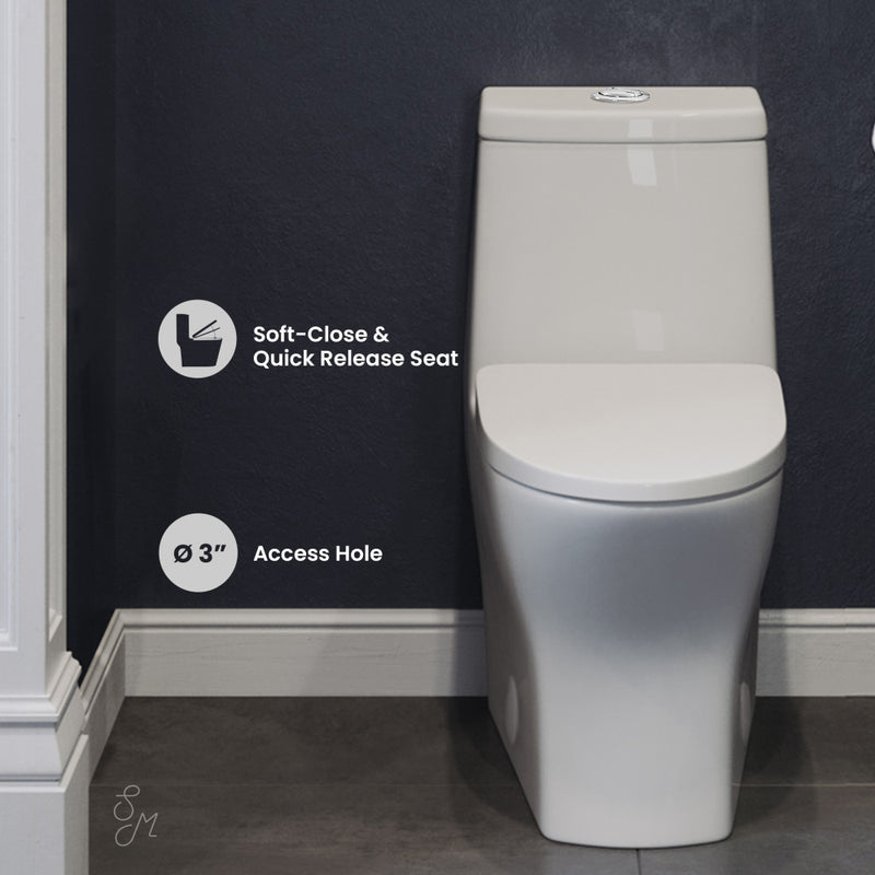 Sublime II One-Piece 12" Rough-in 1.1/1.6 GPF Dual Top Flush Round Compact Toilet in Glossy White