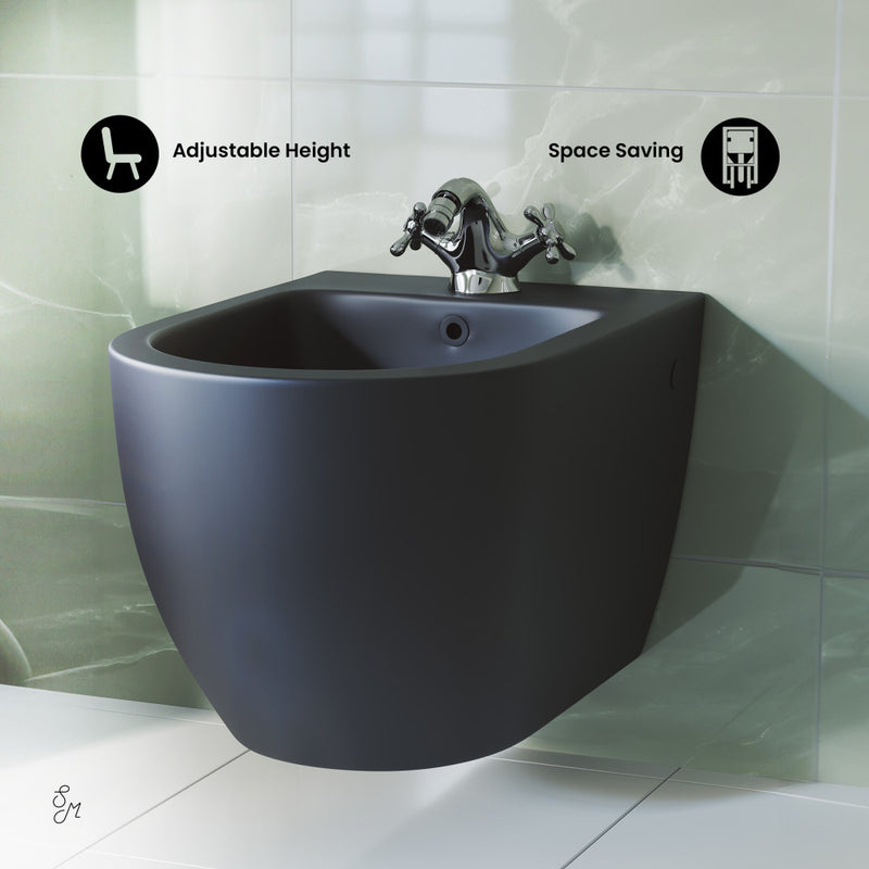 St. Tropez Wall Hung Bidet in Matte Black