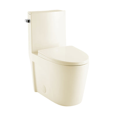 St. Tropez One-Piece 14" Rough-in 1.28 GPF Left-Hand Vortex Flush Elongated Toilet in Glossy Bisque