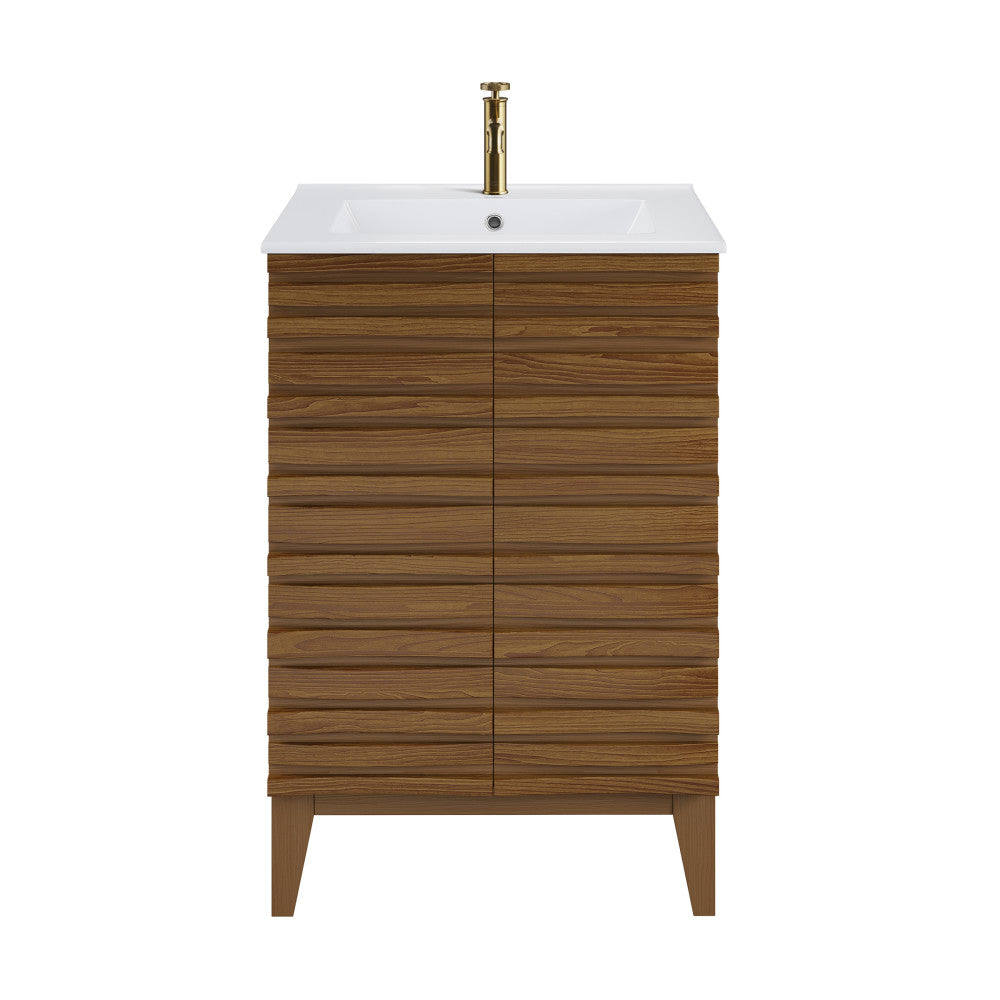 Cascade 24'' Bathroom Vanity in Brown Oak