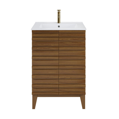 Cascade 24'' Bathroom Vanity in Brown Oak