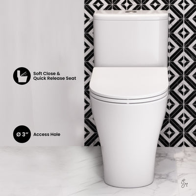 TWISTER Dual Flush, Cascade One-Piece Compact Toilet, 1.1/1.6 GPF