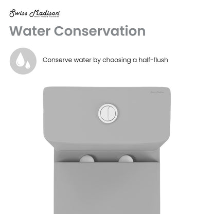 Carre One-Piece Square Toilet Dual-Flush in Matte Gray1.1/1.6 gpf