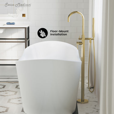 Ivy Freestanding Bathtub Faucet in Brushed Gold