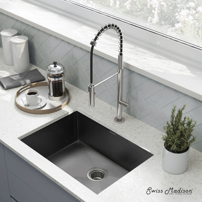 Tourner 27 x 19 Stainless Steel, Single Basin, Undermount Kitchen Sink in Black