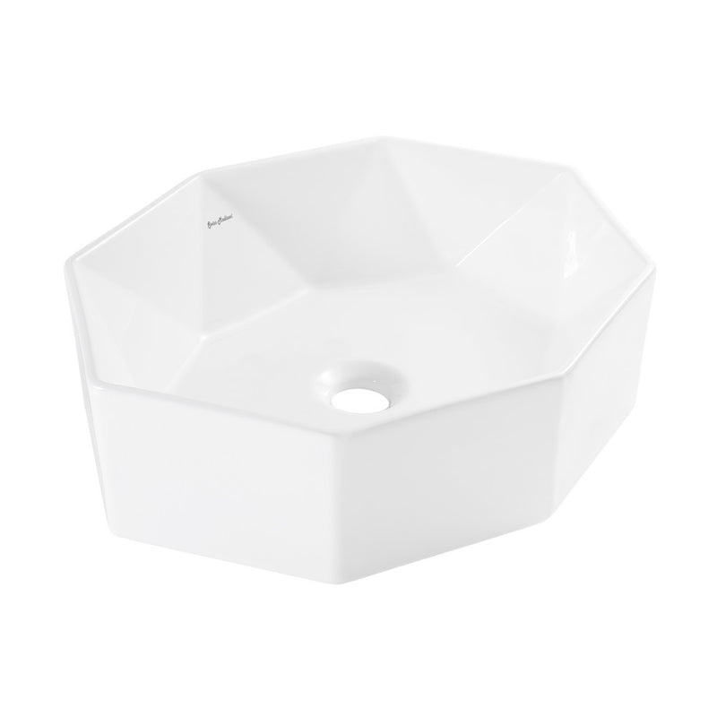 Brusque Glossy White Ceramic Specialty Vessel Sink 19.25 in