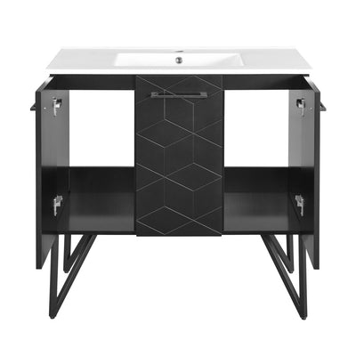 Annecy 36" Freestanding Bathroom Vanity in Phantom Black with Sink Top