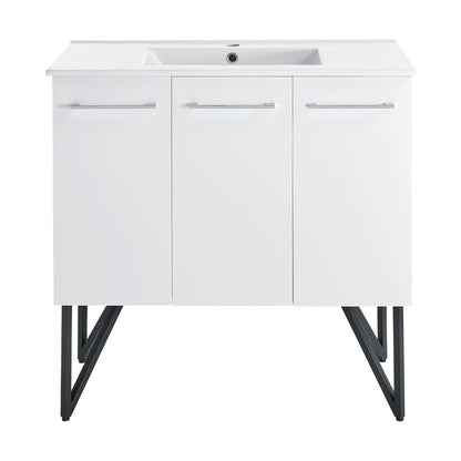 Annecy 36" Freestanding Bathroom Vanity in White with Sink Top