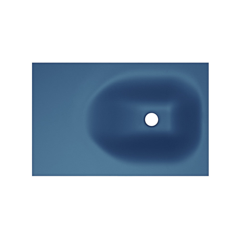 Lisse 24" Rectangle Concrete Wall-Mount Bathroom Sink in Royal Blue with Matte Black Frame