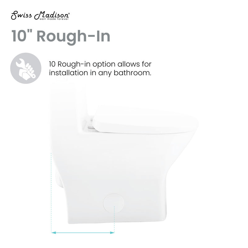 Sublime II One-Piece Round Toilet with Left Side Flush, 10" Rough-In 1.28 gpf