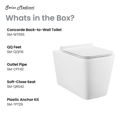 Concorde Back-to-Wall Square Toilet Bowl