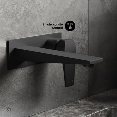 Voltaire Single-Handle, Wall-Mount, Bathroom Faucet in Matte Black