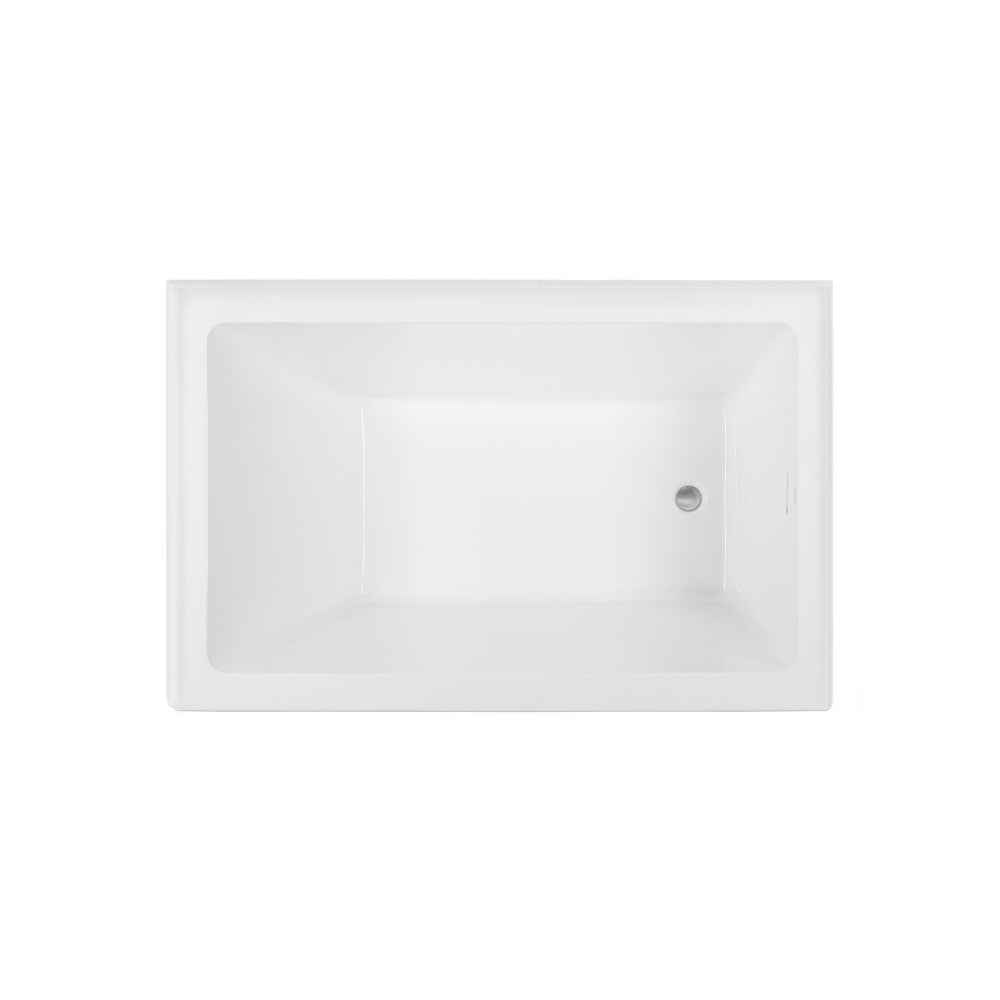 Voltaire 48 x 32 Skirted Right Drain Soaking Apron Bathtub in Glossy White with Integrated Overflow, Drain Included
