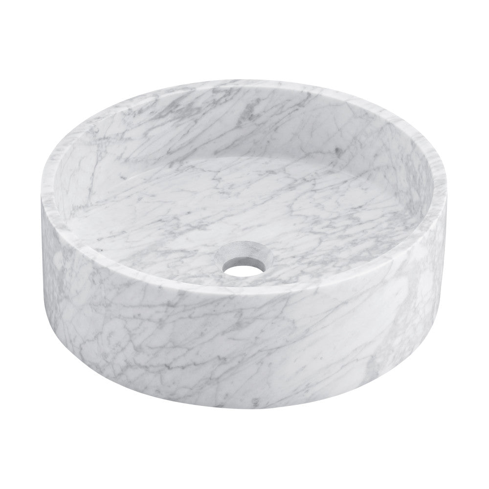 Monaco 17" Round Vessel Bathroom Sink in Marbled Gray