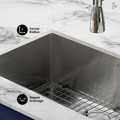 Tourner 27 x 19 Stainless Steel, Single Basin, Undermount Kitchen Sink