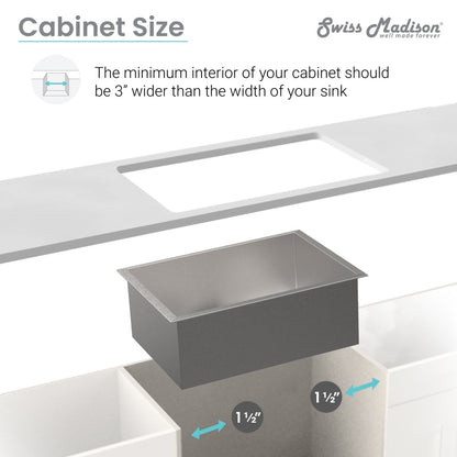16x16 stainless steel undermount kitchen sink, single basin, rectangular design.