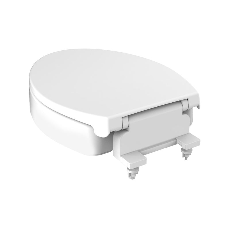 Ryse 3 in. Raised Elongated Soft Close ADA Compliant Toilet Seat in Glossy White