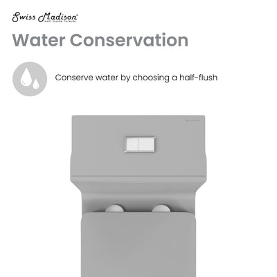 Concorde One Piece Square Toilet Dual Flush in Matte Gray 1.1/1.6 gpf