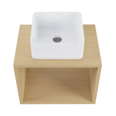 Concorde 24" Wall-Mounted Bathroom Vanity in Natural Oak with Sink Top