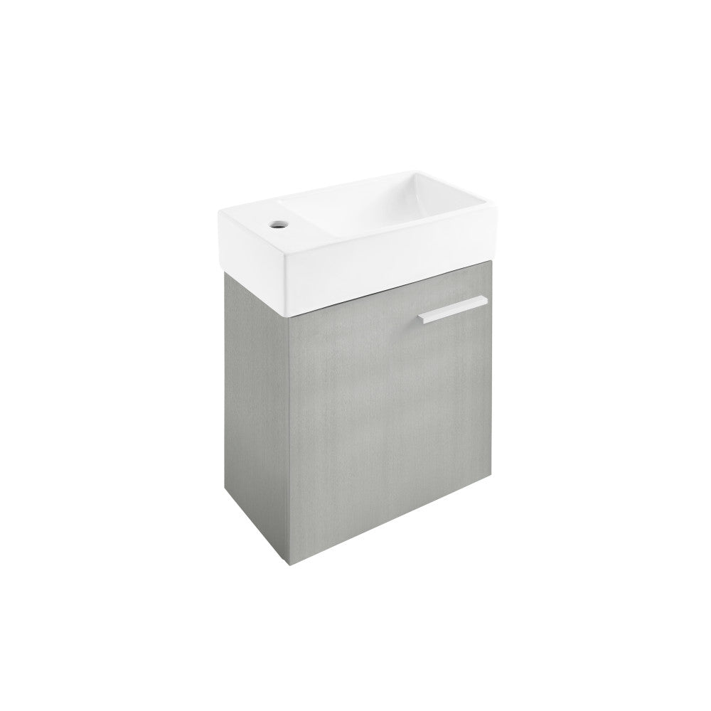 Colmer 18 Single, Brushed Gray, One Cabinet, Bathroom Vanity