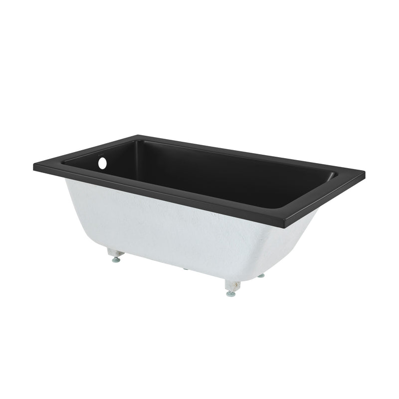 Voltaire 54" x 30" Reversible Drain Drop-In Bathtub in Matte Black