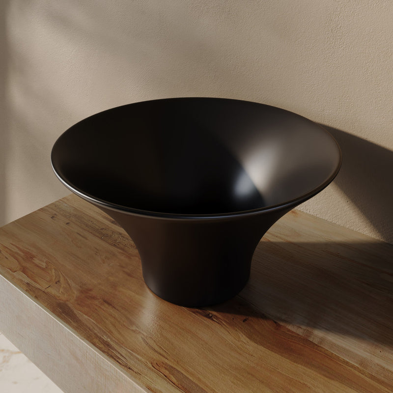 Ivy 16.5" Round Vessel Sink in Matte Black