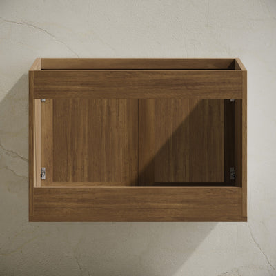 Classe 30" Wall-Mounted Bathroom Vanity in Brown Oak without Sink Top