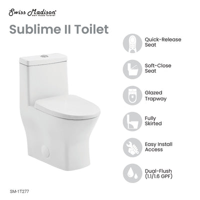 Sublime II One-Piece Round Toilet, 10" Rough-In 1.1/1.6 gpf
