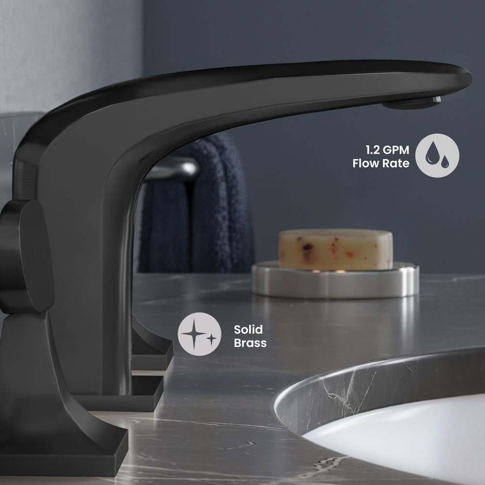 Chateau 8 in. Widespread, 2-Handle, Bathroom Faucet in Matte Black