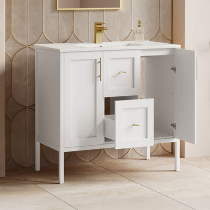 Forme 36" Modular Freestanding Bathroom Vanity with Sink Top in White