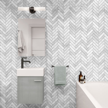 18-inch wall-mount bathroom vanity in brushed gray with one cabinet and single sink.