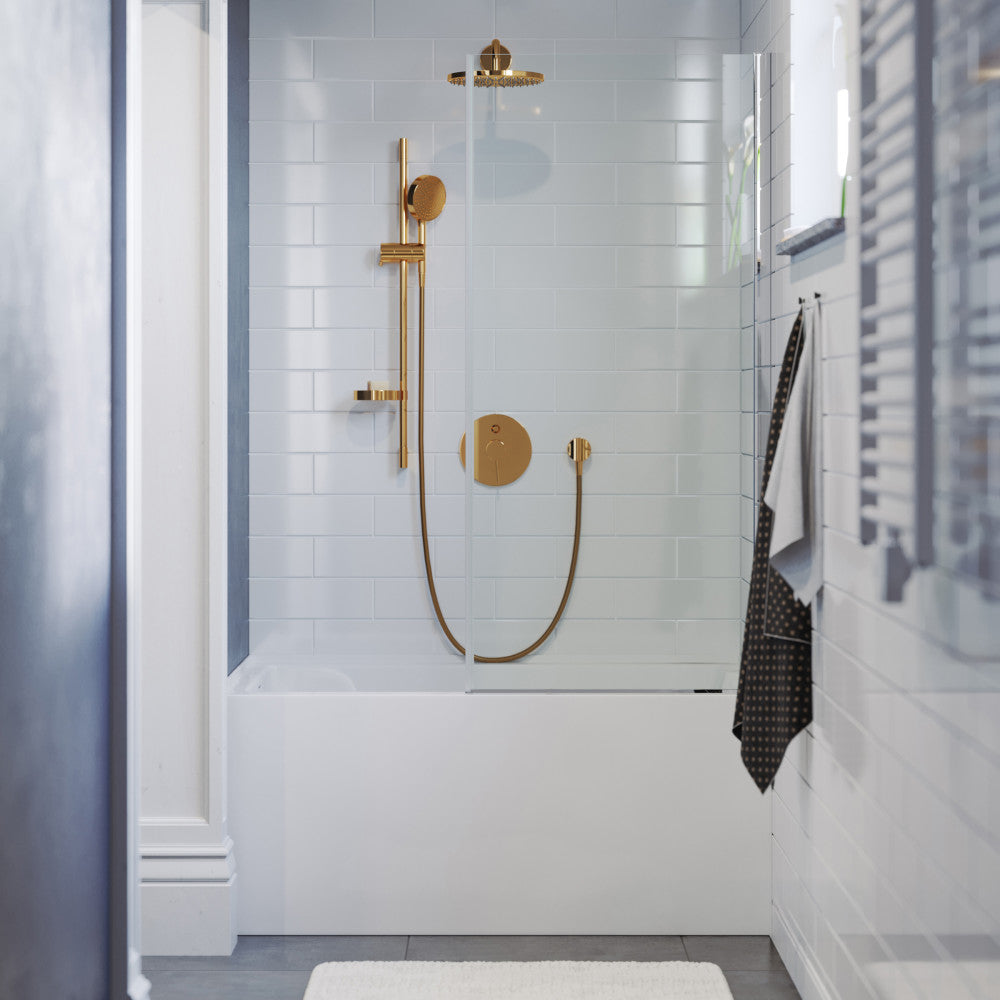 Voltaire 48 x 32 Skirted Left Drain Soaking Apron Bathtub in Glossy White with Integrated Overflow, Drain Included