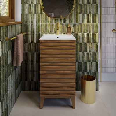 Cascade 18" Bathroom Vanity in Brown Oak