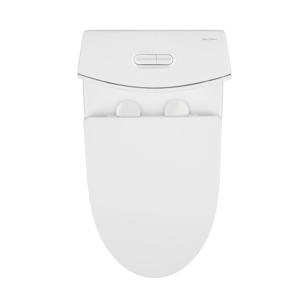 St. Tropez One-Piece 14" Rough-in 1.1/1.6 GPF Dual Top Flush Elongated Toilet in Glossy White