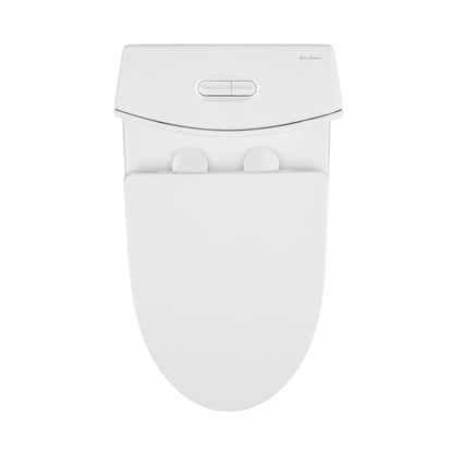 St. Tropez One-Piece 14" Rough-in 1.1/1.6 GPF Dual Top Flush Elongated Toilet in Glossy White