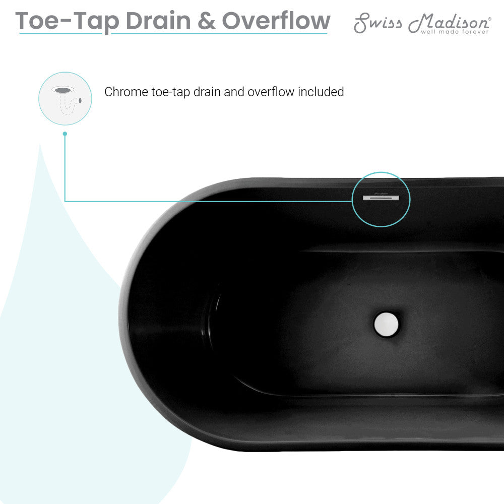 Claire 60" Freestanding Bathtub in Matte Black