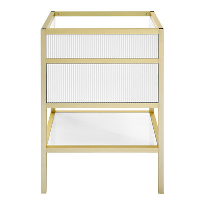 Cache 24 Freestanding, Bathroom Vanity in White and Gold Cabinet Only