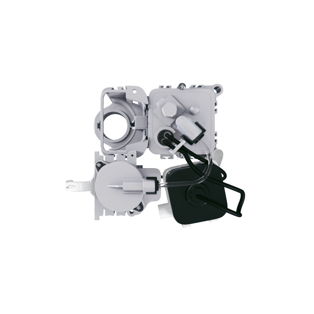 Electric touchless retrofit kit in white and black components.