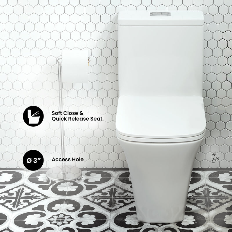 Eclair One-Piece Square Toilet Dual-Flush 0.8/1.28 gpf